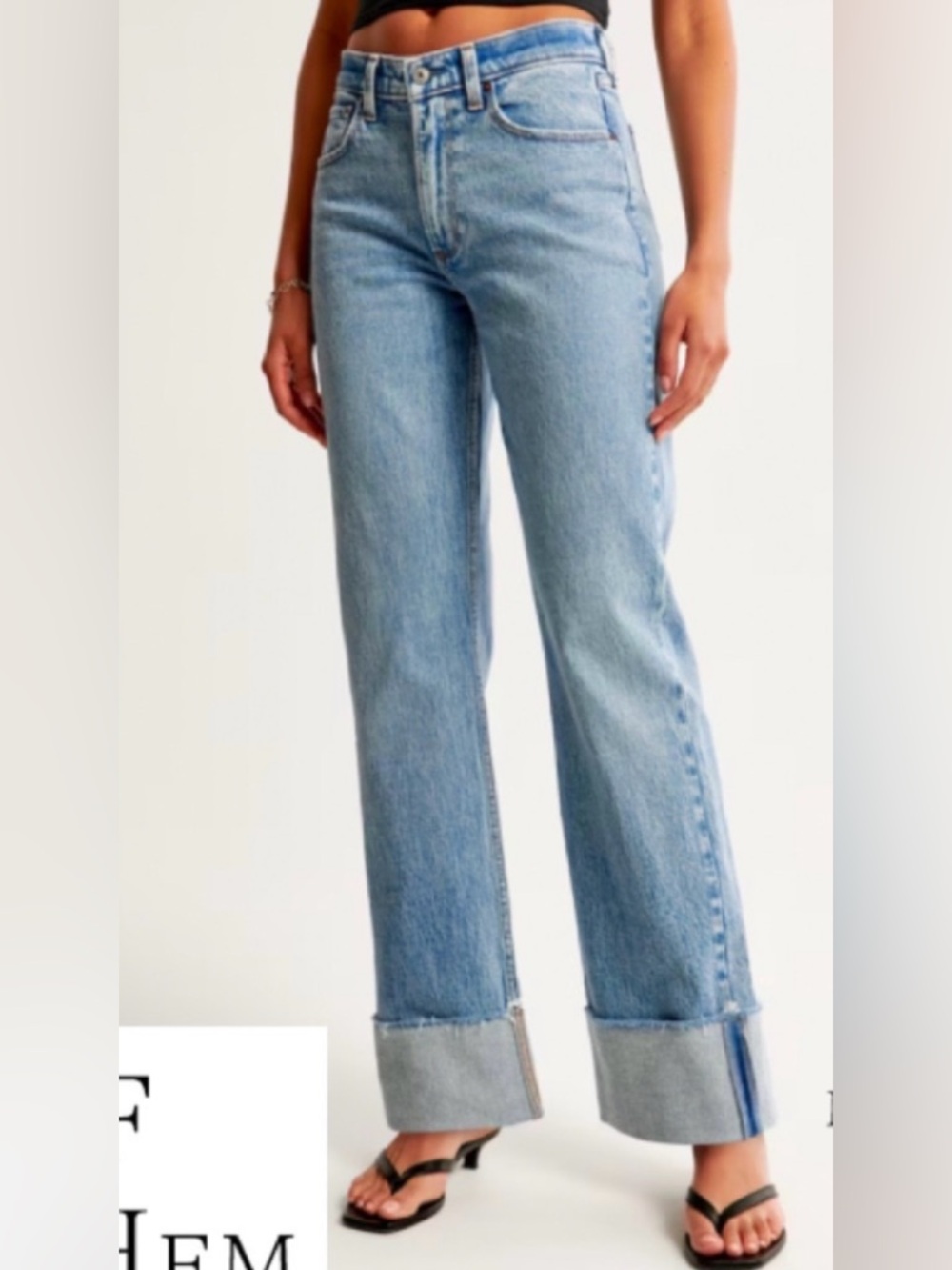Abercrombie & Fitch The Midrise Baggy Cuffed Jeans
